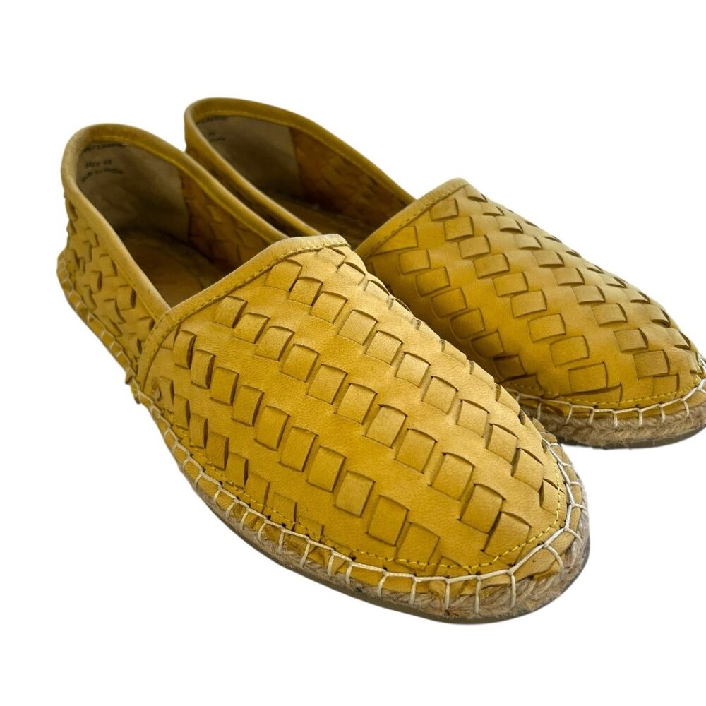 Rebels Woven Leather espadrilles Sundance Catalog Womens‎ Size 10 Yellow